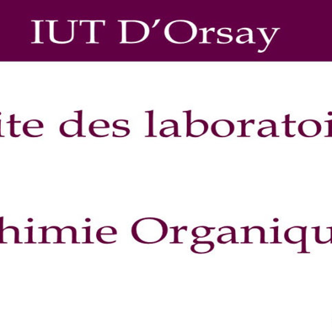IUTd'Orsay-chimie organique episode artwork