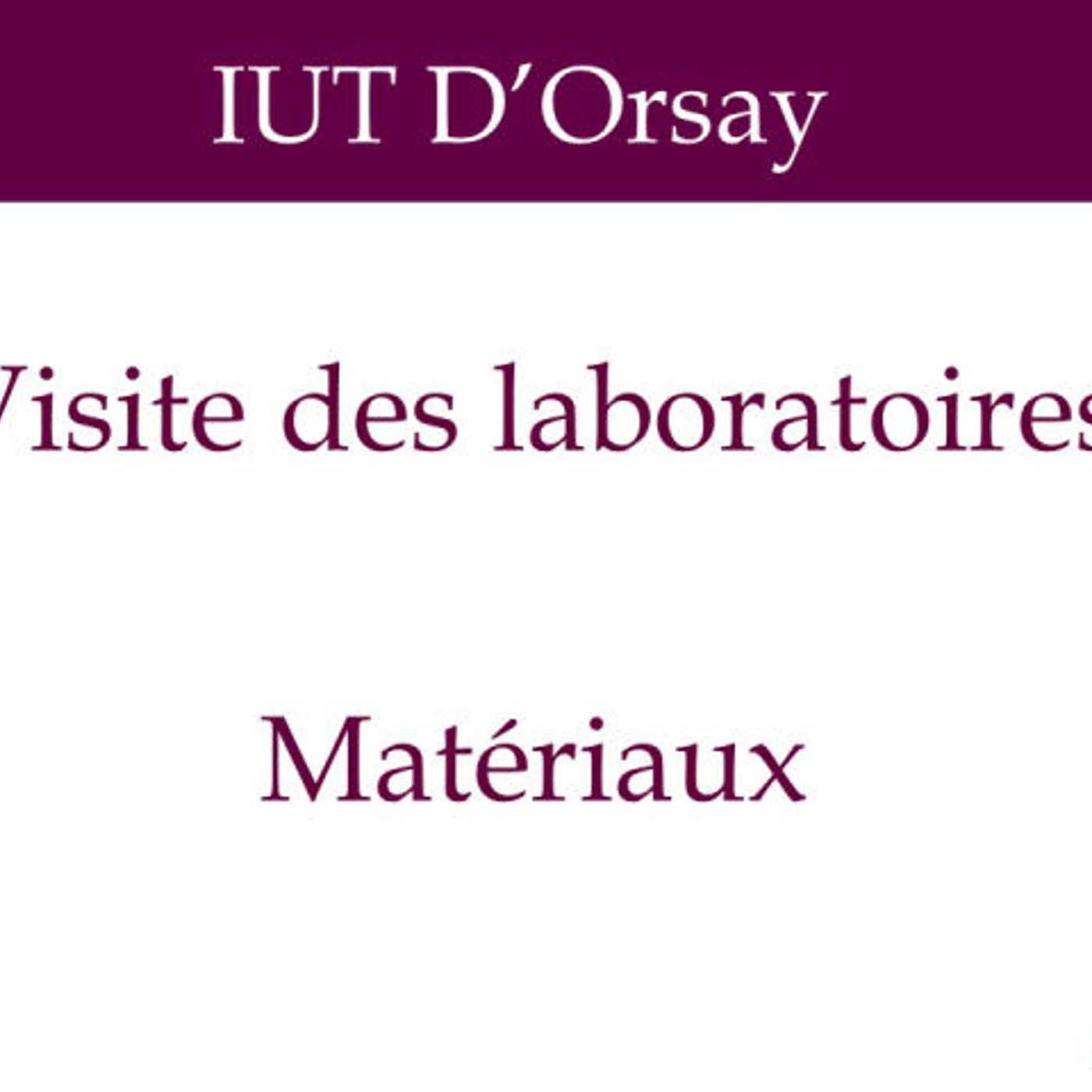 IUT d'Orsay- matériaux episode artwork