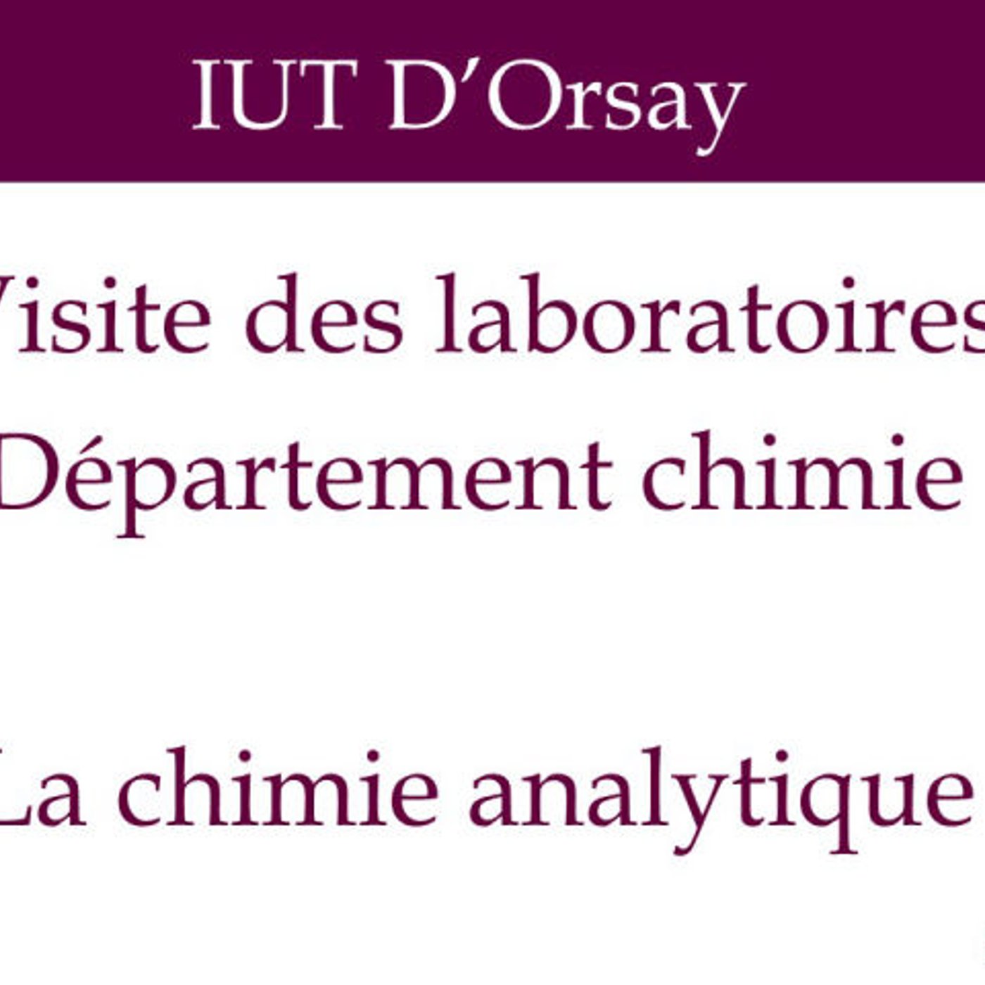 IUT d'Orsay-chimie analytique  episode artwork